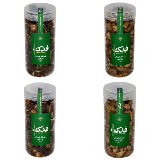 قند قهوه ای نیشکر طعم دار فدک سبز 450 گرم