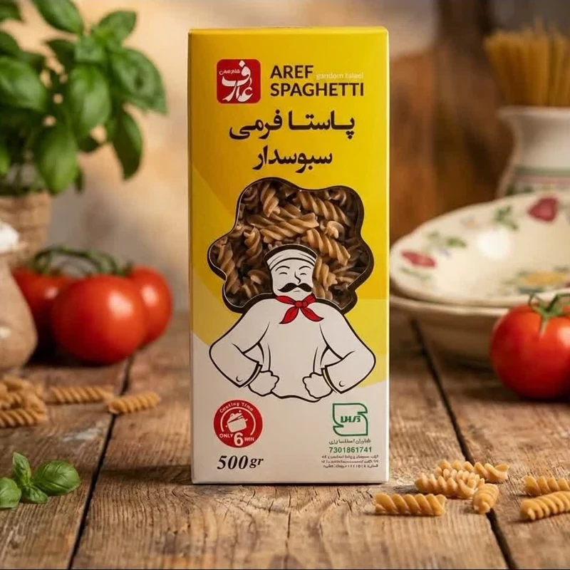 ماکارانی شکل دار عارف غنی شده با سبوس کامل گندم (600 گرم)