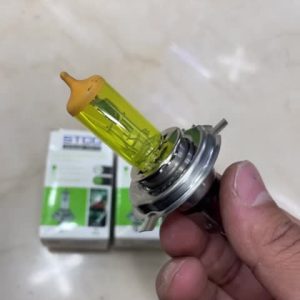 لامپ خودرو پایه h4 رنگ لیمویی 100 وات برند STCO بسته 2 عددی