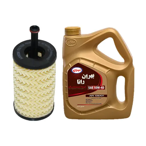 فیلتر روغن پژو 206 بلند آرو+روغن موتور بهران رانا مدل 10W-40 SM چهار لیتری