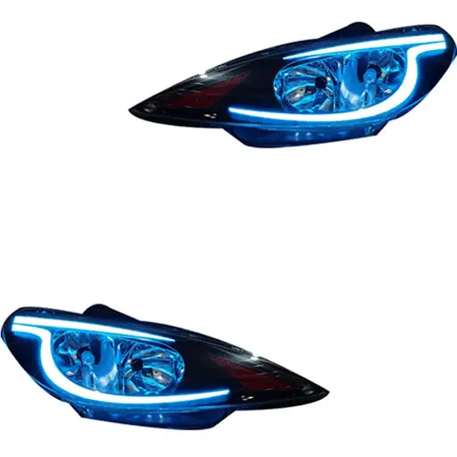 چراغ جلو اسپرت پژو 206 مدرن مدل SUBARU مولتی کالر (ریموت دار) بدون موتور دو عددی