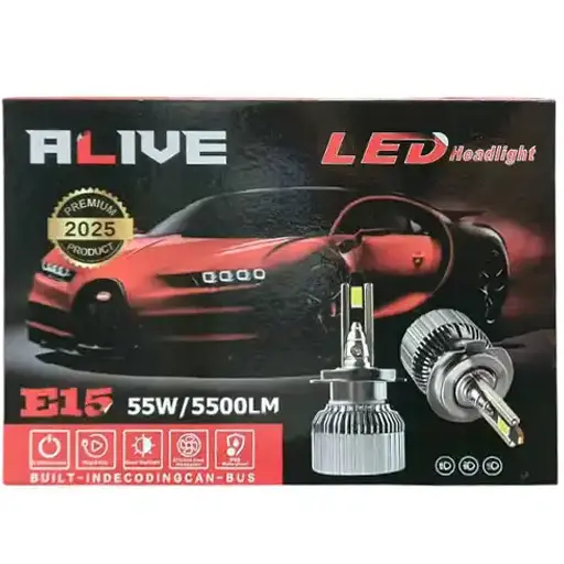 لامپ هدلایت الایو مدل E15 پایه H4 دو عددی