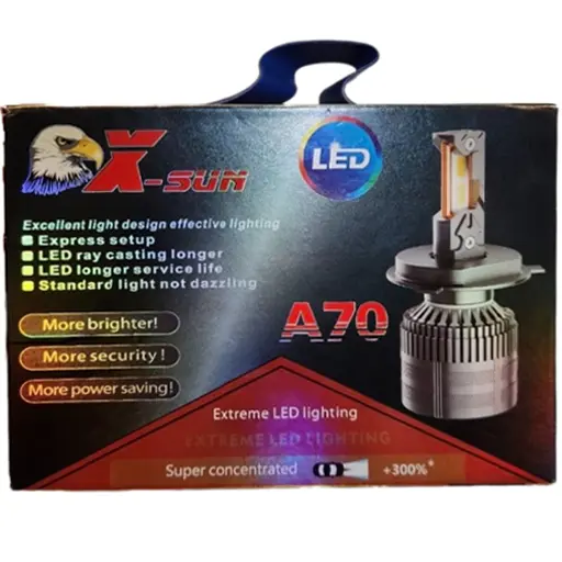 لامپ هدلایت ایکس سان مدل A70 پایه H7 دو عددی