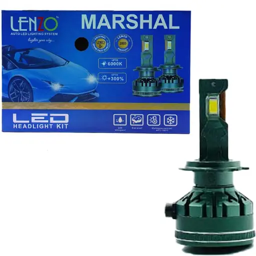 لامپ هدلایت لنزو marshal پایه h4 سفید یخی دو عددی