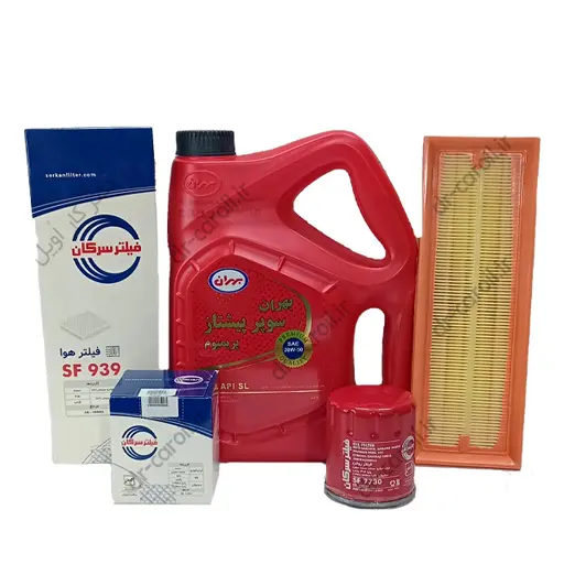 پکیج استاندارد روغن موتور پژو 405 بهران و فیلتر سرکان