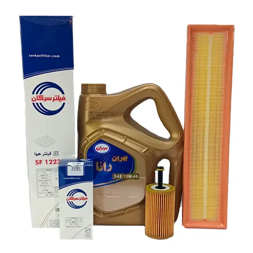 پکیج استاندارد روغن موتور پژو 206 تیپ 5 بهران و فیلتر سرکان