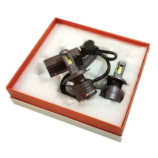 هدلایت پژو 405 GLX کانپکس مدل VX5 اورجینال پایه H4 بالا سفید و پایین زرد آفتابی 2 عددی