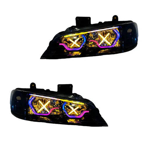 چراغ جلو اسپرت پژو پارس مدرن مدل 3D-Hexa-X فولکالر دو حالته 2 عددی