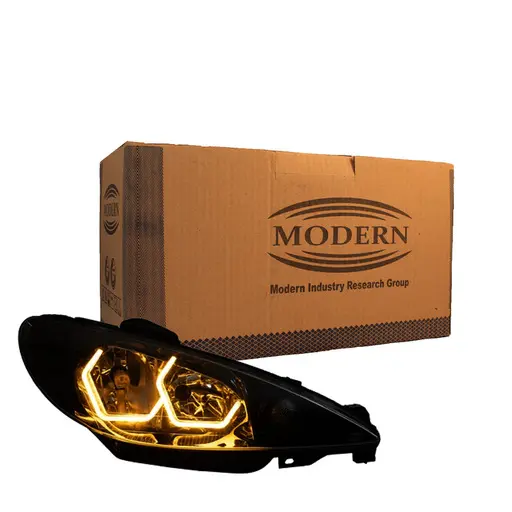 چراغ جلو اسپرت پژو 206 مدرن مدل 3D-I8-Gold 2 عددی
