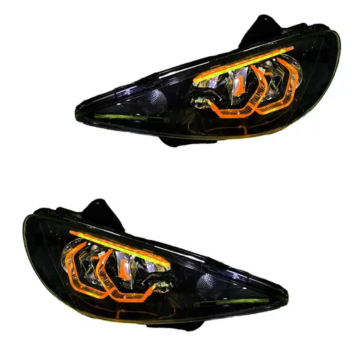 چراغ جلو اسپرت پژو 206 مدرن مدل 3D-Hexa-B-Y 2 عددی