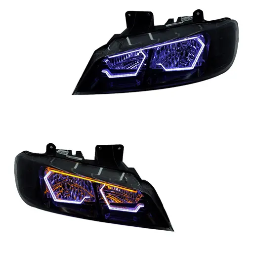 چراغ جلو اسپرت پژو پارس مدرن مدل 3D-Hexa-W-B دو حالته 2 عددی