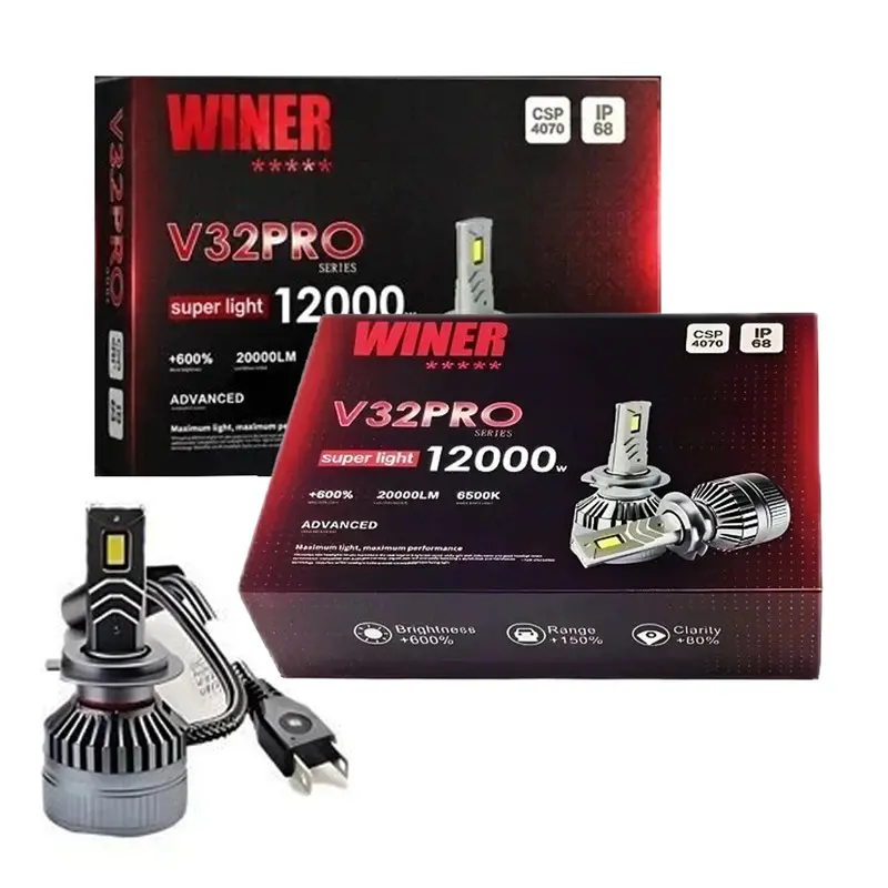 هدلایت وینر 100w مدل V32 بسته 2 عددی پایه H3 سفید یخی