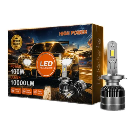 هدلایت High Power توان 80 وات پایه H4 زرد فابریکی